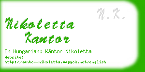 nikoletta kantor business card